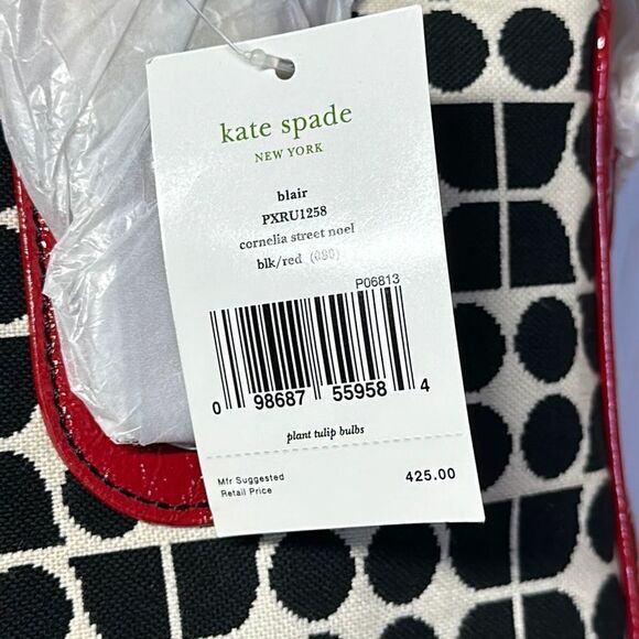 Kate Spade Cornelia Street Noel Blair Tote Shoulder Bag Red Leather and Fabric - Picture 4 of 8